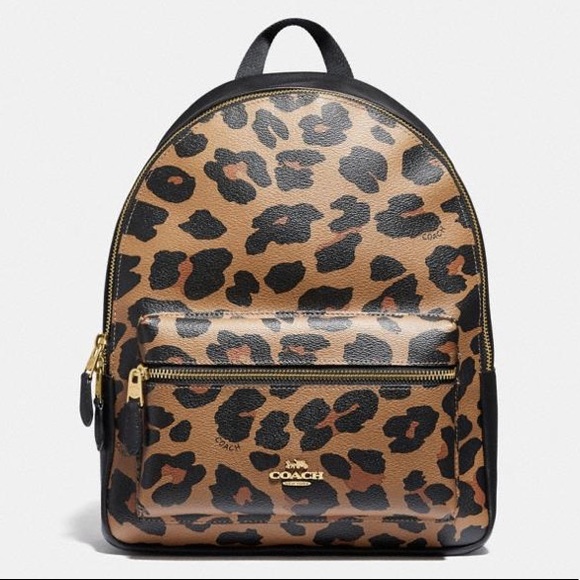 Coach Handbags - NWT Coach Charlie Backpack With Leopard Print